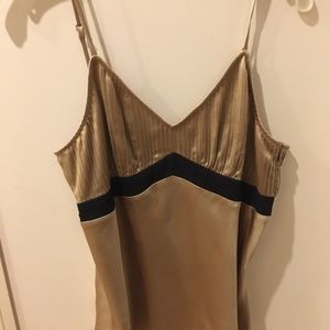 Ladies dressy camisole top size s gold and black